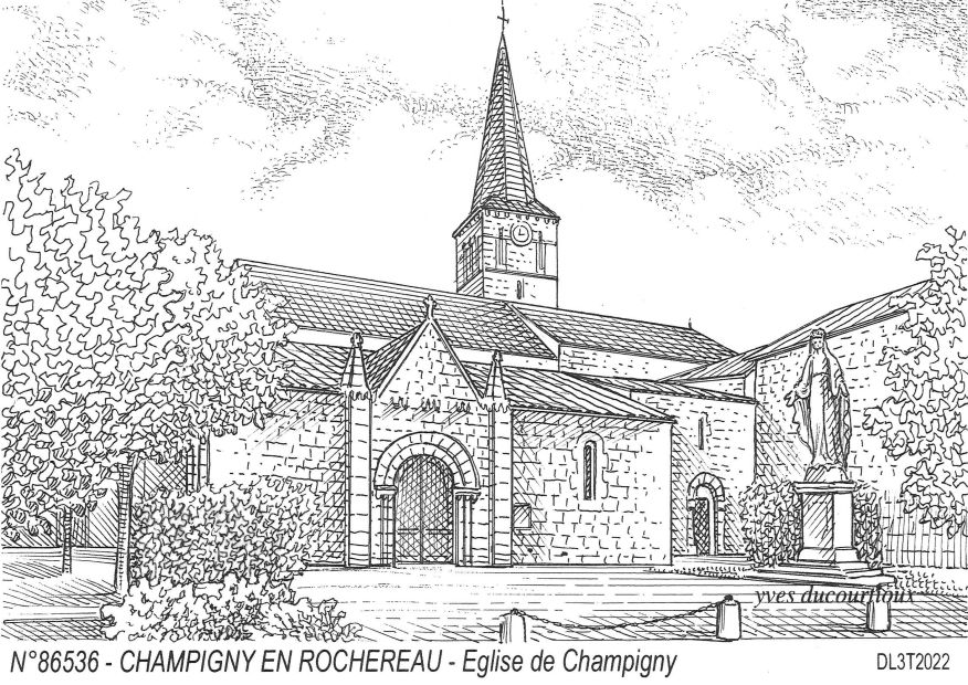 N 86536 - CHAMPIGNY EN ROCHEREAU - église de champigny